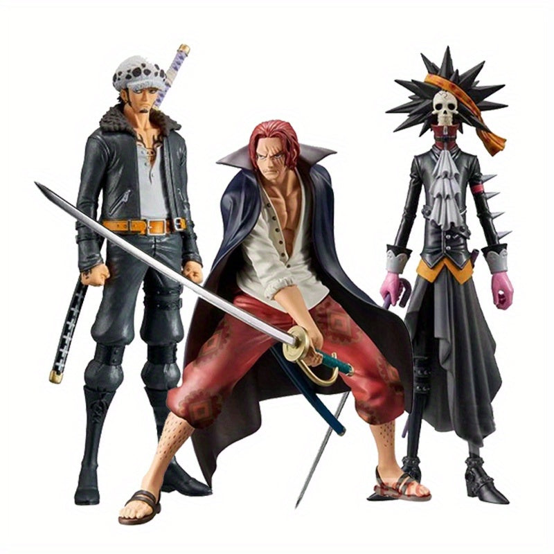 Warrior's Statue, Bandai One Piece Zoro Red-Haired Anime Figure - Collectible PVC Desk Decor, Perfect Birthday Gift for Fans