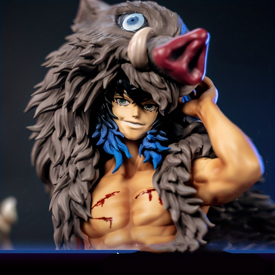 Demon Slayer-Inspired Boar Head Warrior PVC Statue - Collectible Anime Figure, Home Decor and Gift for Fans - Ages 14+ - Authentic Licensed Product - Perfect Gift for Anime Enthusiasts