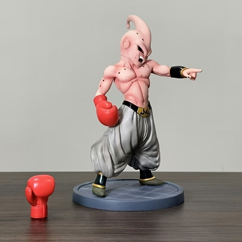 1pc Majin Buu Boxing Form PVC Statue, Collectible Anime Figure, Office Decor, Action Pose, Detailed Design, Desk Ornament