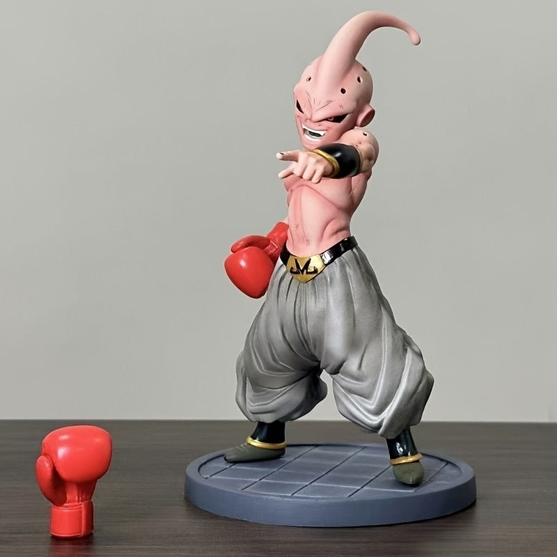 1pc Majin Buu Boxing Form PVC Statue, Collectible Anime Figure, Office Decor, Action Pose, Detailed Design, Desk Ornament