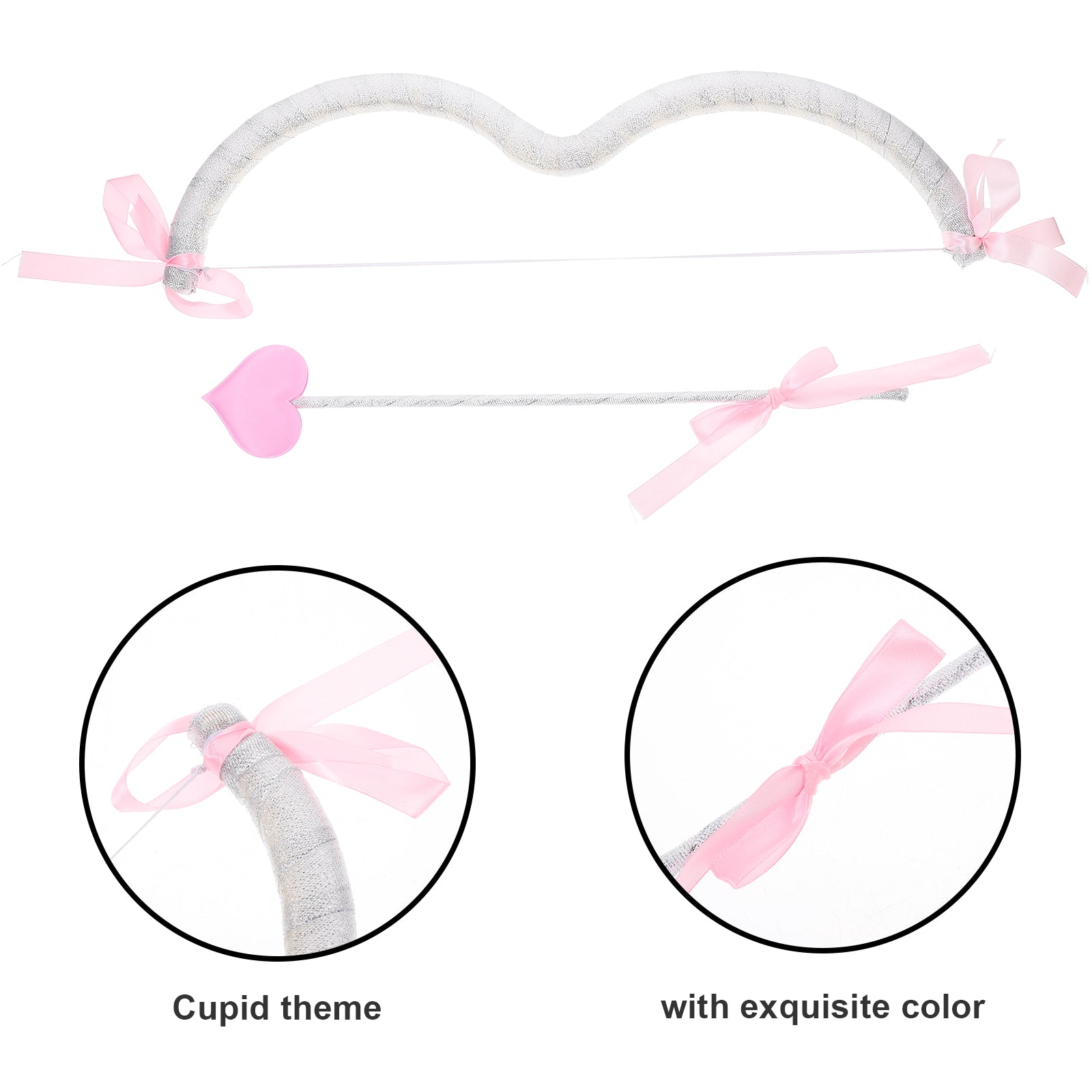 Cupid Bow Arrow Cosplay Costume Props Set Archery Toy Women Party Valentines Halloween Photography Propset Wedding Decorations