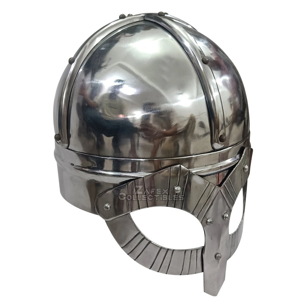 Authentic Medieval Nasal Helmet Viking Style Handcrafted Mild Steel Polished Finish Armor for Cosplay Events Home Decor
