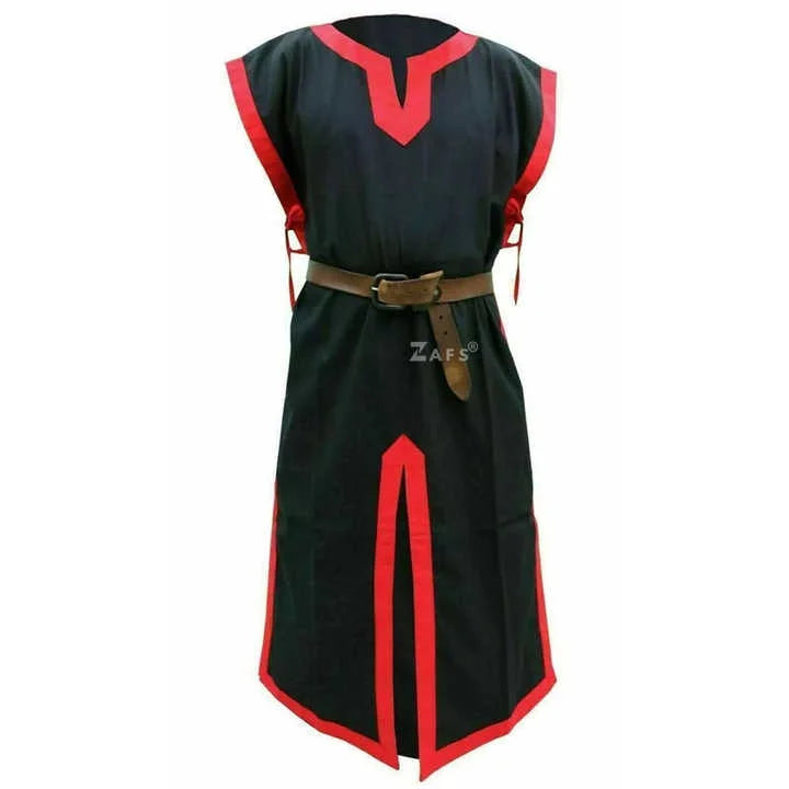 Medieval Cotton Sleeveless Tunic Templar Knight Costume Historical Crusader Armor Shirt Cosplay Reenactment Halloween Faire