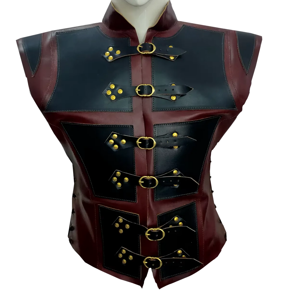 Medieval Italian Leather Jacket for Men Deluxe Viking Fantasy Cosplay Armor Costume Handmade Leather Vest