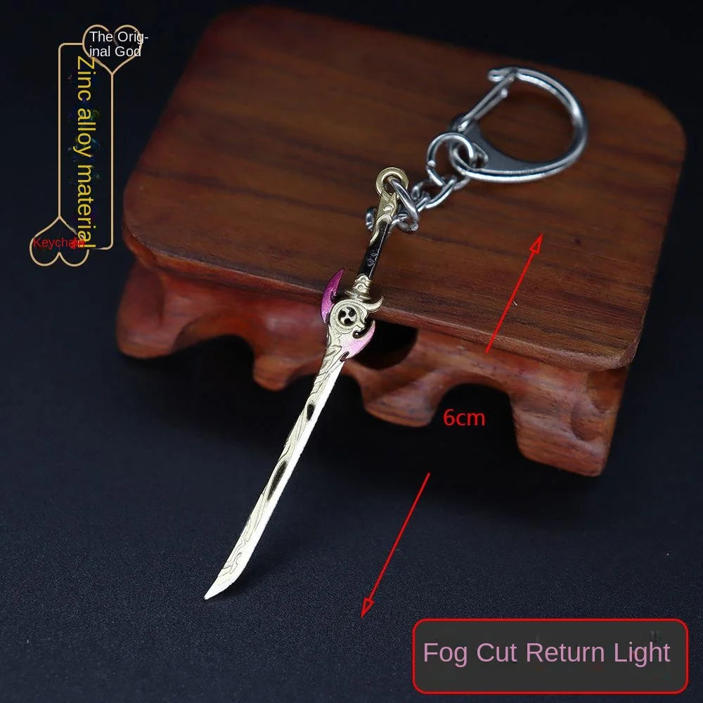 GY Genshined Impact 6Cm Metal Anime Sword Crafts Souvenir Gift Weapon Model Keychain Comics Cosplay Keyring Other Key Chains