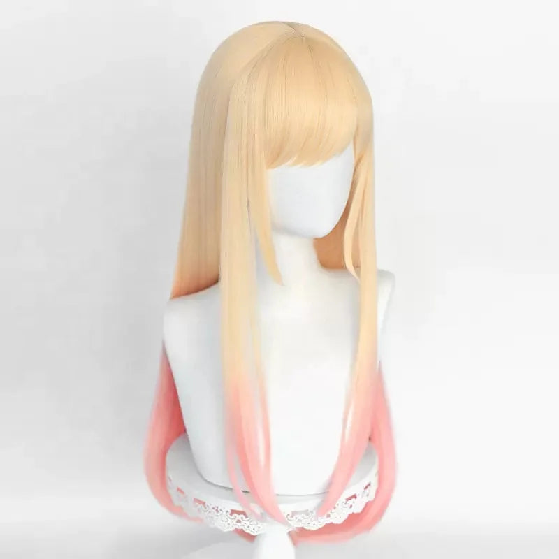 Wholesale 80cm Long Straight Dyed Color Mixed My Dress up Darling Kitagawa Marin Wig Synthetic Anime Cosplay Costume Wig
