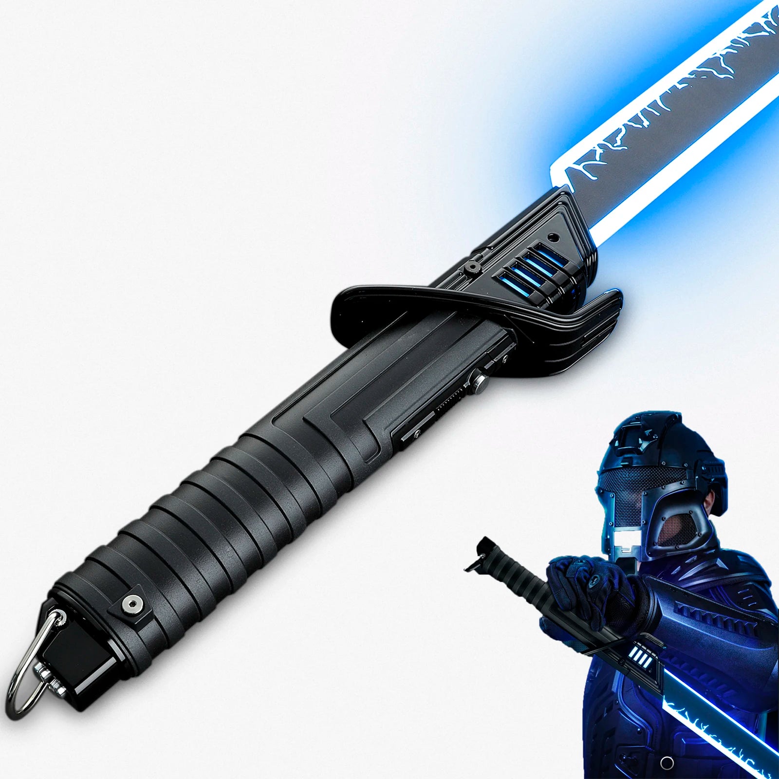 Nexussabers DARKSABER Mandalorian Metal Hilt Heavy Dueling Flat Blade Color Changing Lightsaber Cosplay Light Knife Katana Sword