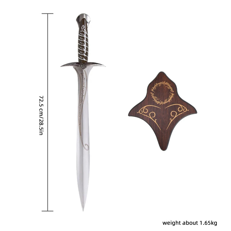 73cm Handcrafted Movie Same Engraved Stainless Steel Blade, Medieval-Style 'Sting' Short Engraved Sword
