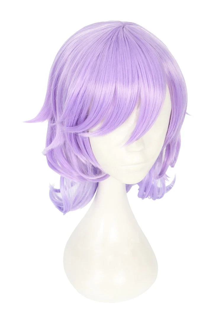 High Quality 40cm Medium Long Curly Light Purple Mixed Twisted Wonderland Felmier Peluca Synthetic Anime Cosplay Wigs