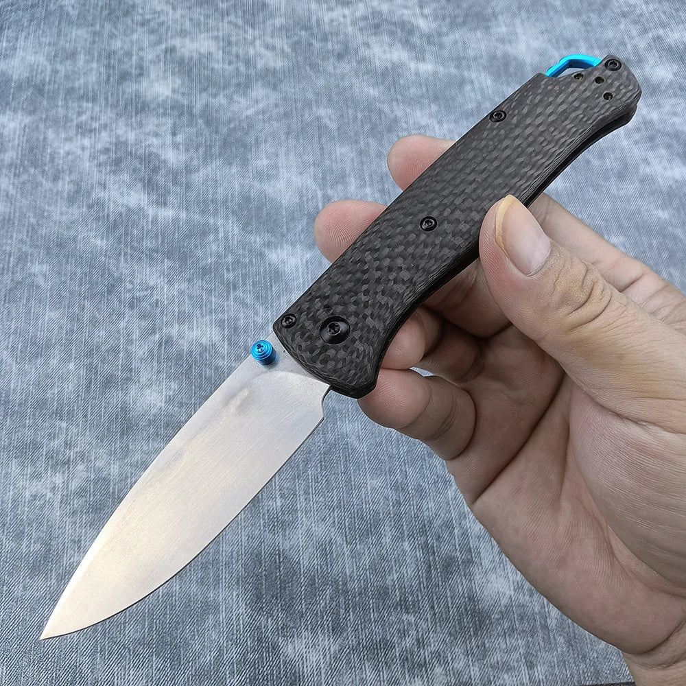 BM535 533-3 Mini Carbon Fiber Folding Knife S90V Black Damascus Steel Blade Outdoor Camping & Hunting Pocket Tactical EDC Tool