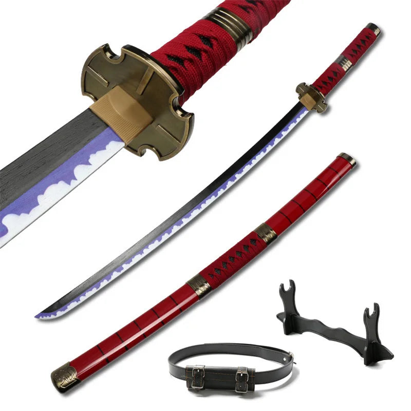 Roronoa Zoro Swords 104cm Handmade Katana Japanese Anime Cosplay Sword Shusui Enma Kitetsu Free Sword Holder and Belt
