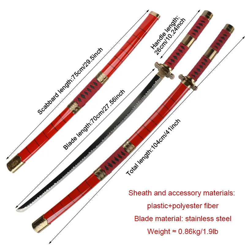US Warehouse Stock Anime Swords  Katana Not Sharp Equipped with Sword Holder