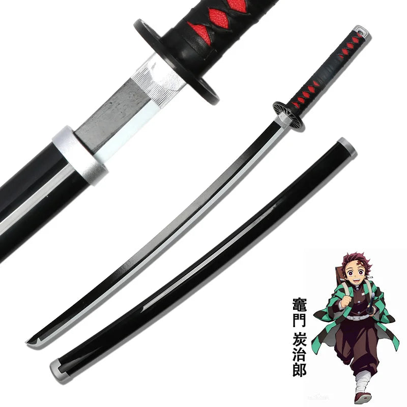 Promotion Katana Real Anime Sword Samurai Demon Slayer Fire God Tanjiro Cosplay Swords