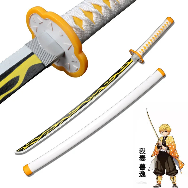 Promotion Katana Real Anime Sword Samurai Demon Slayer Fire God Tanjiro Cosplay Swords