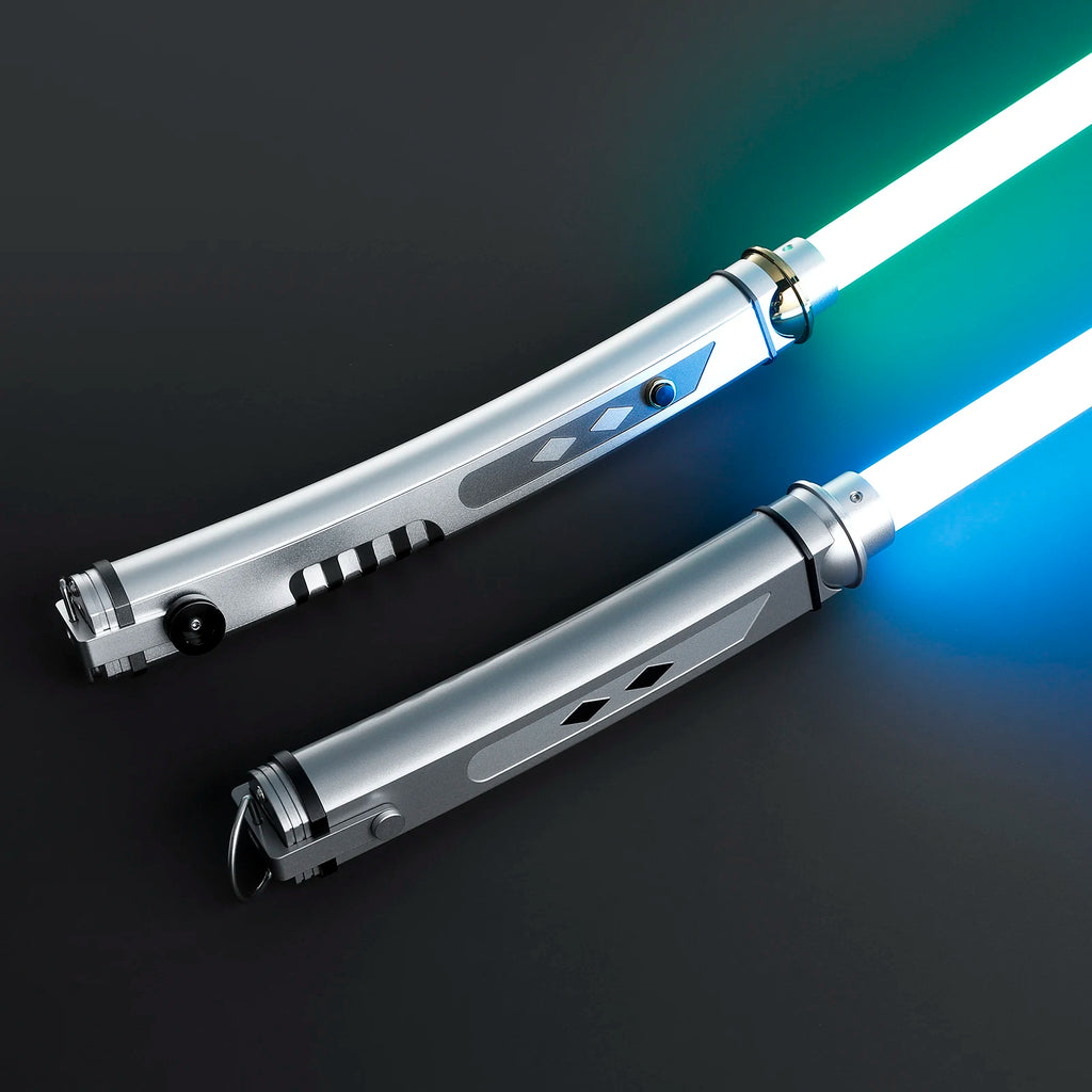 Ahsoka Tano Neopixel Lightsaber Duel Set Proffie 2.2 Metal Hilt Force FX Light Saber with 19 Colors, Smooth Swing, Double Sword