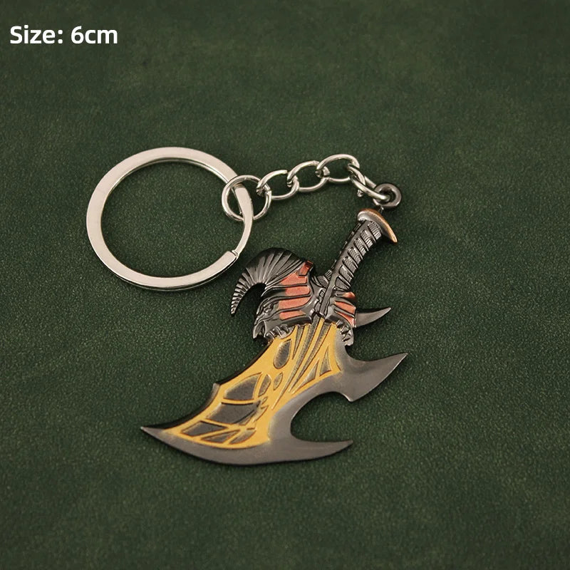 Blades Chaos Keychain Miniature God of War Kratos Leviathan Axe Fashionable Zinc Alloy Metal Swords