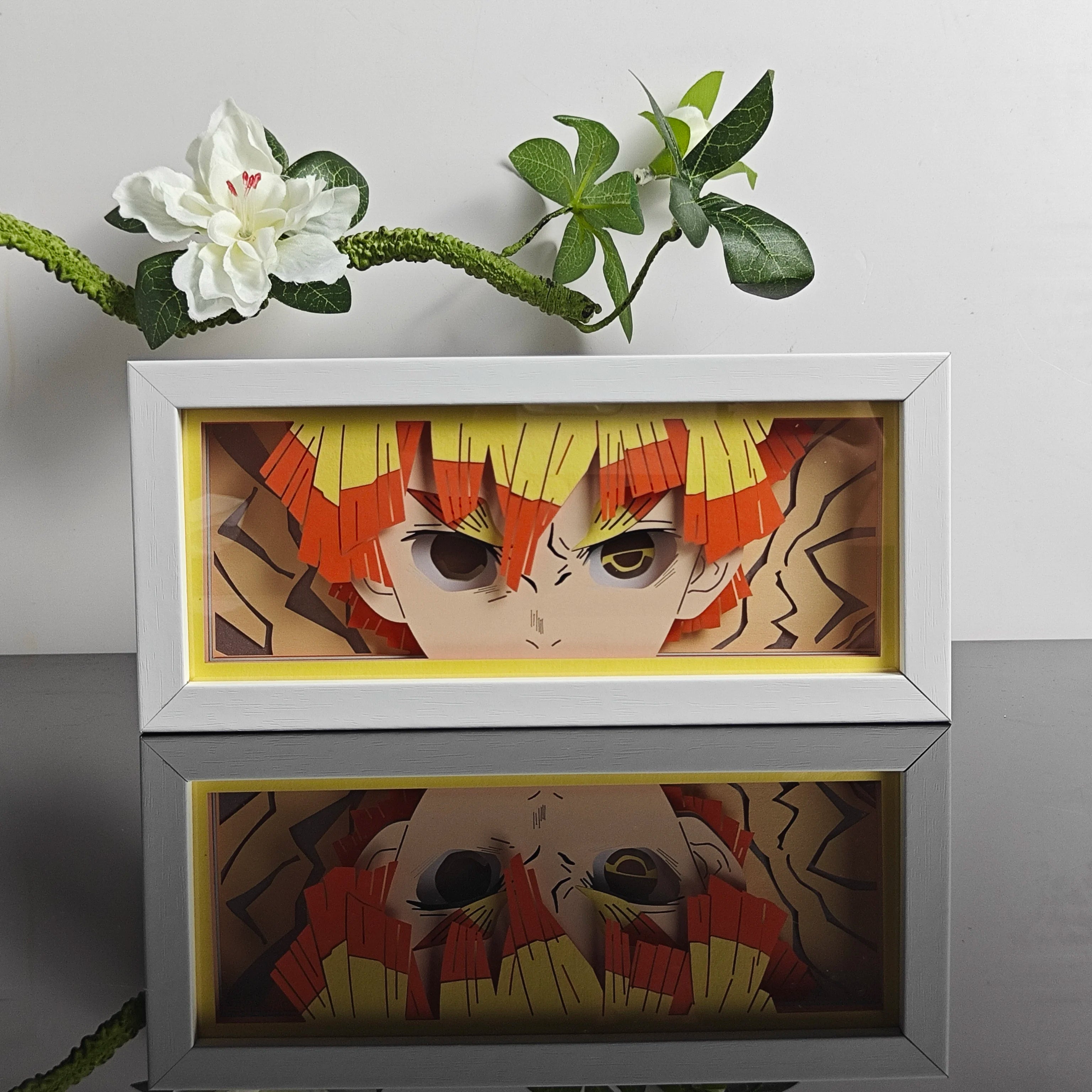 USA Warehouse Dropshipping OnePieces Zoro  Paper Carving Lamp 3D Anime Light Box Handicrafts Table Decoration Christmas Gift