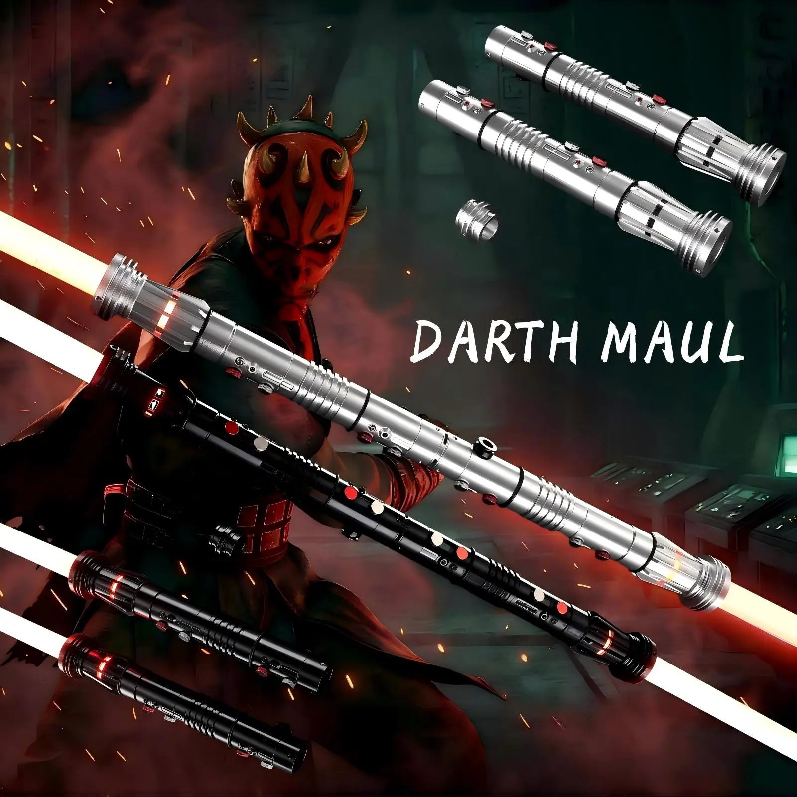 Darth Mual on Sale A-mazon Customer Favorite Premium Baselit Neopixel RGB Lightsaber Versatile Multi Functional Lightup Sword