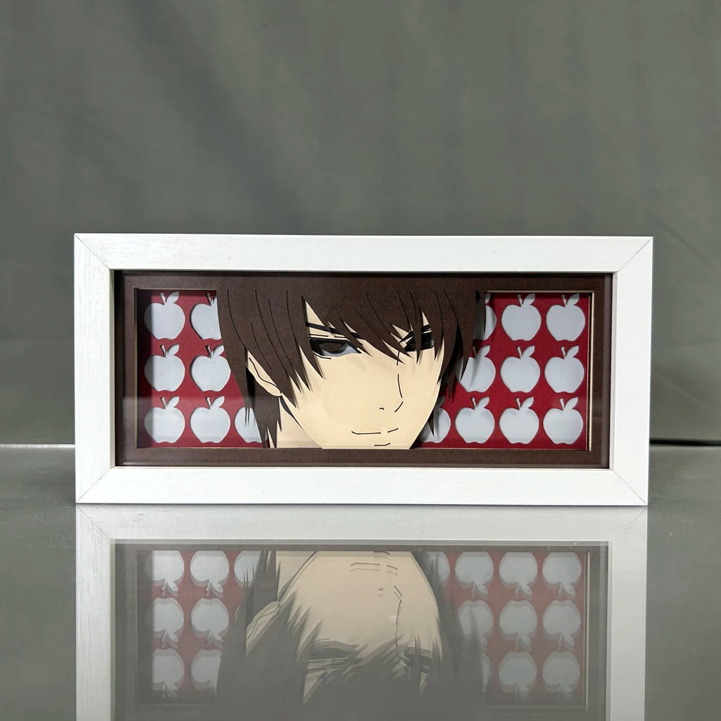 Paper Cut Anime Light Box Anime Death Note Light Yagami for Bedroom Decoration Manga Desk Table Lamp Lightbox Eyes Death Note L