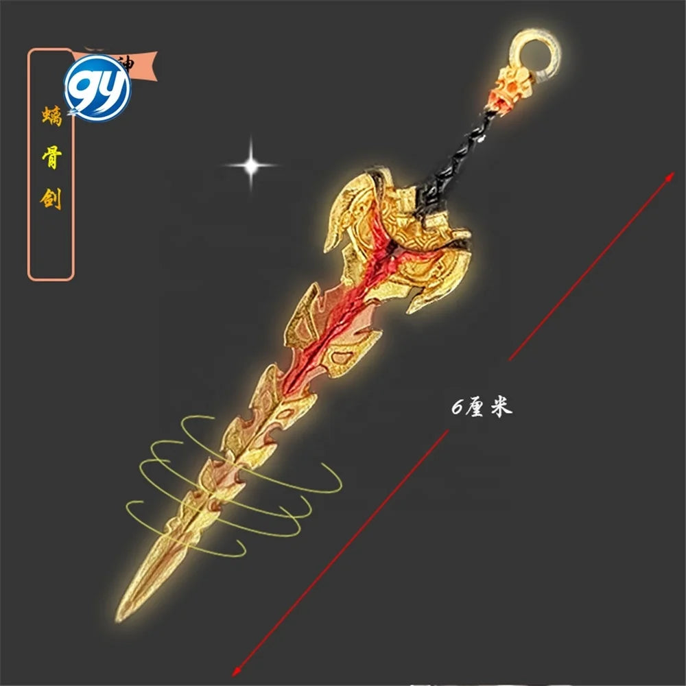 GY Genshined Impact 6Cm Metal Anime Sword Crafts Souvenir Gift Weapon Model Keychain Comics Cosplay Keyring Other Key Chains