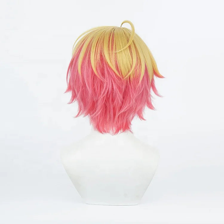 Wholesale 35cm Short Blonde Rose Mixed Hoshino Akuamarin Wig Oshi No Ko Synthetic Anime Cosplay Costume Wig