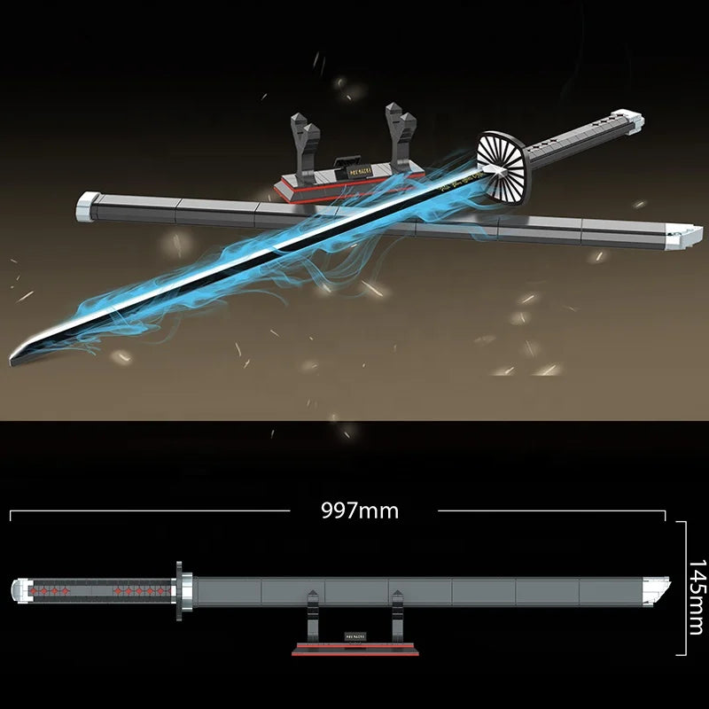 DK1516 MOC Anime Demon Slayer Katana Japanese Nichirin Sword Kamado Tanjirou Model DIY Building Blocks Bricks Toys Sets