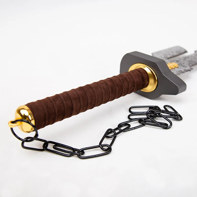 Fantasy Cursed Tool Replica Sword with Stand, Weathered Metal Blade, 14+