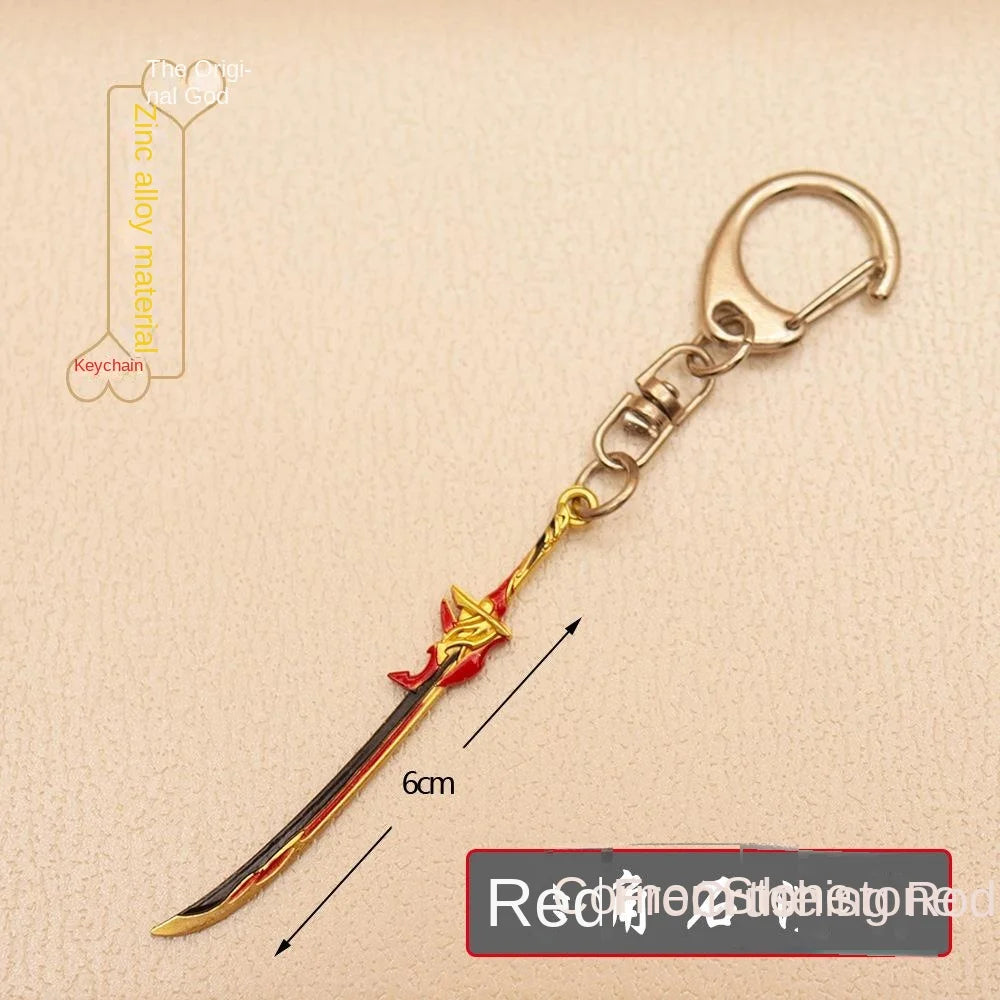 GY Genshined Impact 6Cm Metal Anime Sword Crafts Souvenir Gift Weapon Model Keychain Comics Cosplay Keyring Other Key Chains