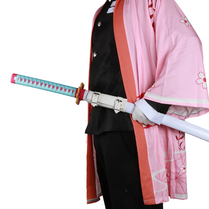 41 Inch Demon Slayer Samurai Katana Sword With Belt and Holder Kanroji Mitsuri Tanjiro Halloween Cosplay Props Decoration