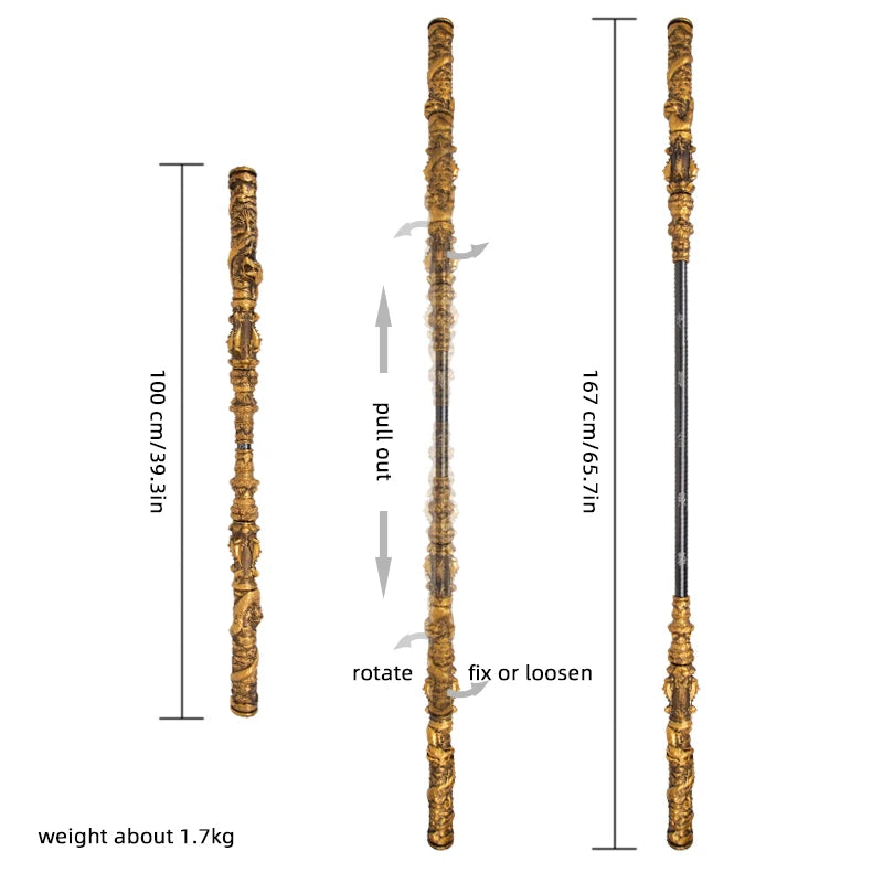 Halloween Cosplay Prop Weapon, Sun Wukong Ruyi Jingu Bang, Black Monkey King Staff Cudgel