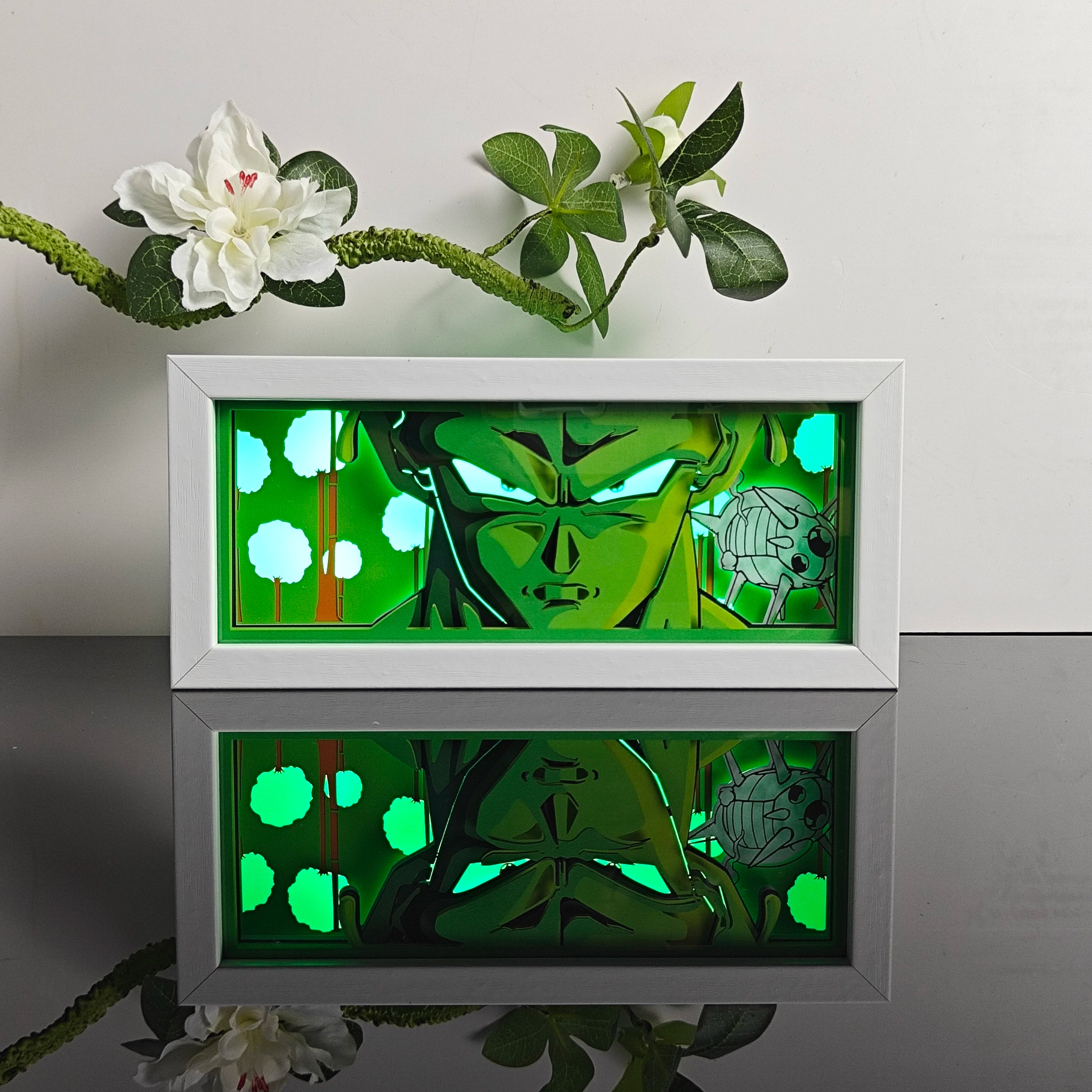 USA Warehouse Dropshipping One Pieces Anime Paper Carving Lamp 3D Anime Light Box Handicrafts Table Decoration Christmas Wedding