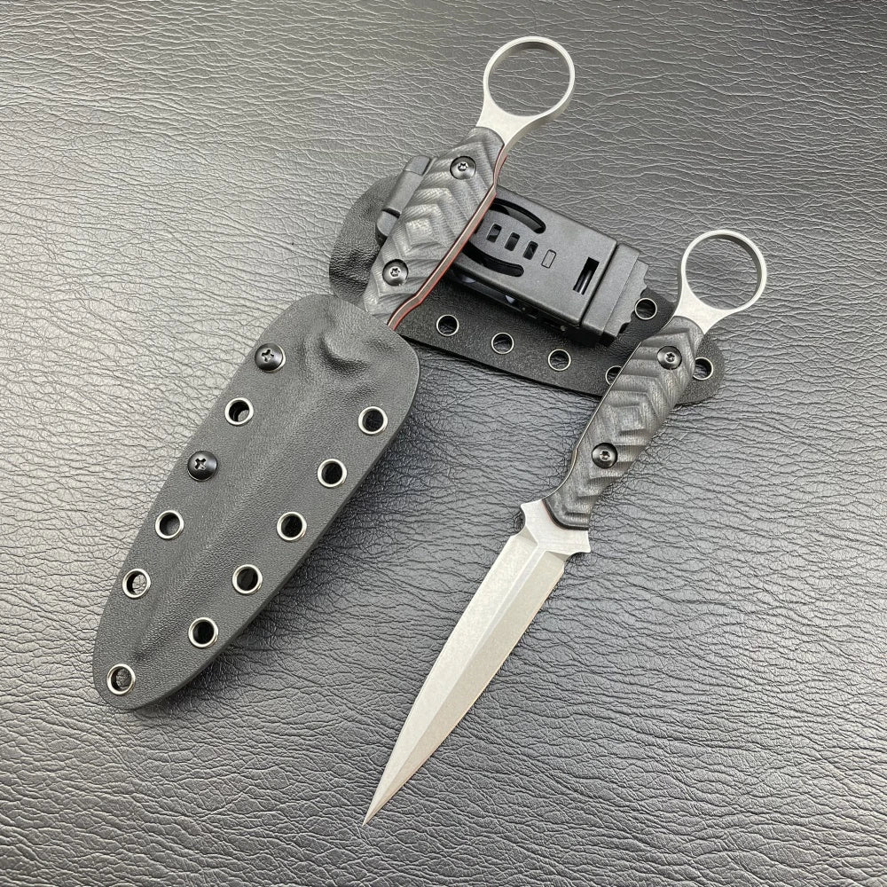 High Quality Tactical Fixed Blade Knife Outdoor Portable Survival Knife 8CR14 Steel EDC Hunting Knife with Kydex Sheath