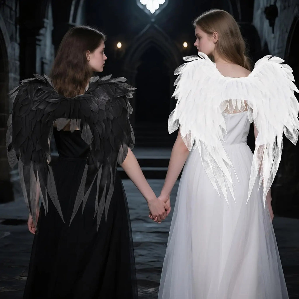 Angel Wings Black 1.8Ft Costume Accessories Photo Booth & Photo Studio Posing Props Women's Cosplay Princess Stage Show