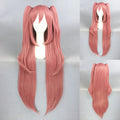 High Quality 90cm Long Straight Pink Seraph of the End Krul Tepes Wig Synthetic Anime Cosplay Hair Wig With Two Ponytails