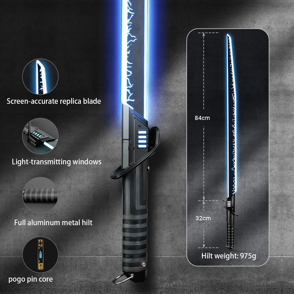 Nexussabers DARKSABER Mandalorian Metal Hilt Heavy Dueling Flat Blade Color Changing Lightsaber Cosplay Light Knife Katana Sword