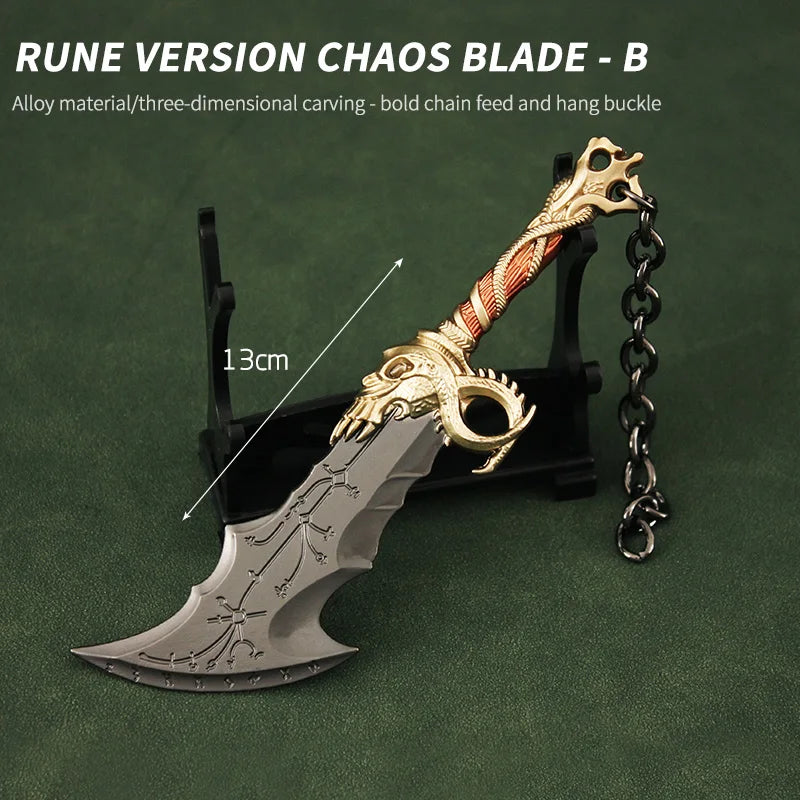 Blades Chaos Keychain Miniature God of War Kratos Leviathan Axe Fashionable Zinc Alloy Metal Swords