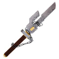 Fantasy Cursed Tool Replica Sword with Stand, Weathered Metal Blade, 14+