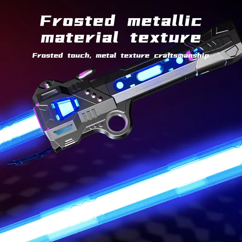 Unisex Children's Simulation Laser Sword Retractable Plastic LED Flashing Knife Planet Toys with Sound for Boys Gift