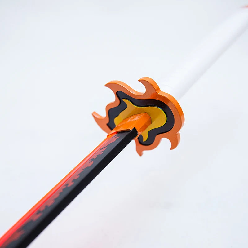 102cm Rengoku Kyojuro Katana Demon Slayer Nichirin Sword Carbon Can Light up Blade Anime Cosplay Prop Collectible Gift