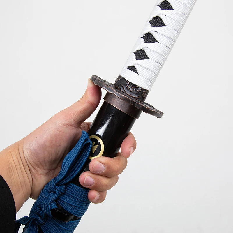 Japanese Samurai Katana, Unsharpened Training Sword, White Handle Black Scabbard, for Display & Cosplay