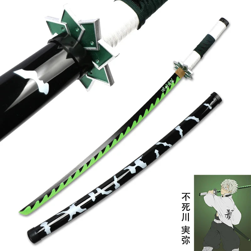 Promotion Katana Real Anime Sword Samurai Demon Slayer Fire God Tanjiro Cosplay Swords