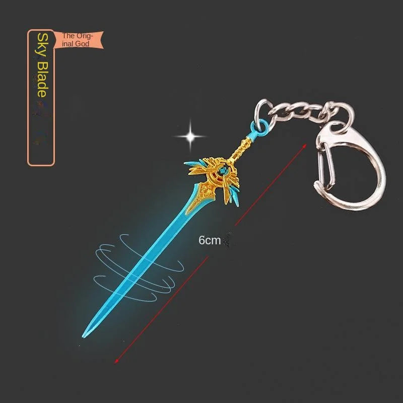 GY Genshined Impact 6Cm Metal Anime Sword Crafts Souvenir Gift Weapon Model Keychain Comics Cosplay Keyring Other Key Chains