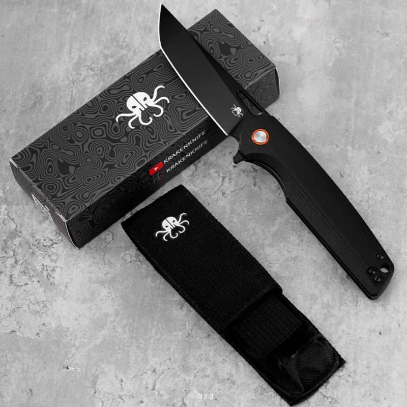 Klaken J145 D2 Steel G10 Handle Folding Knife Outdoor Camping Hunting Knife Ready to Ship in USA Warehouse
