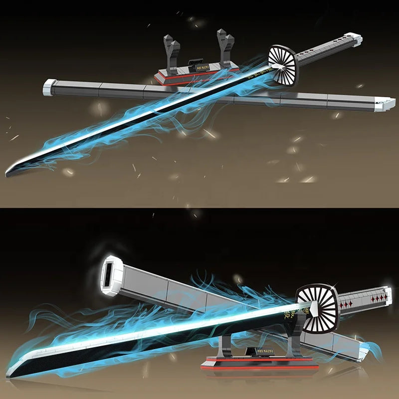 DK1516 MOC Anime Demon Slayer Katana Japanese Nichirin Sword Kamado Tanjirou Model DIY Building Blocks Bricks Toys Sets