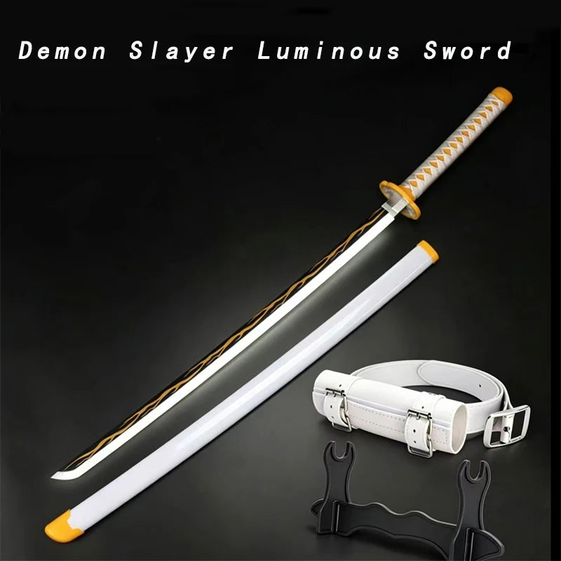 Luminous LED Demon Slayer 41in Nichirin Blade Role Playing Prop Zenitsu Agatsuma COS Toy Luminous Sword