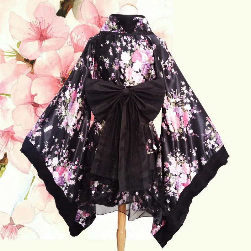 Sexy Kimono Japanese Style Girls Robe Lolita Maid Dress for Women Party Dance JP Anime Cosplay Costumes