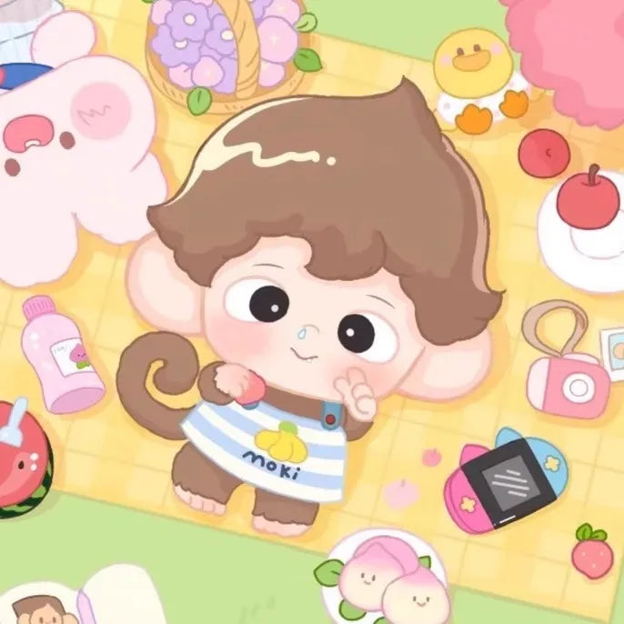 Authentic Moki Time Manga Collection Mini Blind Box Cute Little Monkey Handmade Trendy Birthday Gift Desktop Ornament