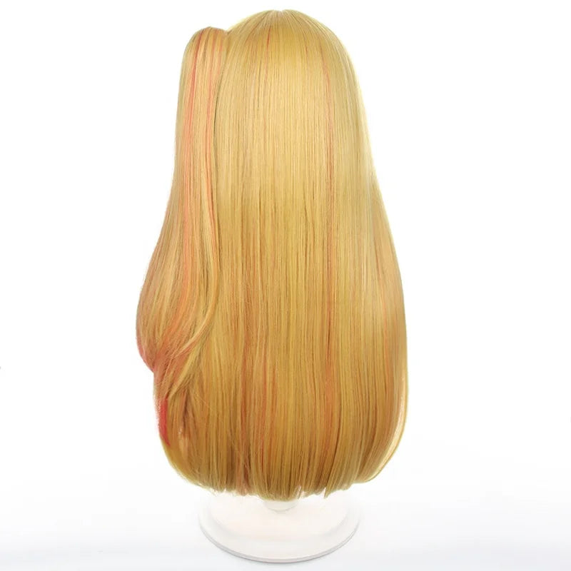 Wholesale 75cm Long Blonde Pink Mixed Oshi No Ko Hoshino Rubii Wig Synthetic Anime Cosplay Costume Wig With One Ponytail