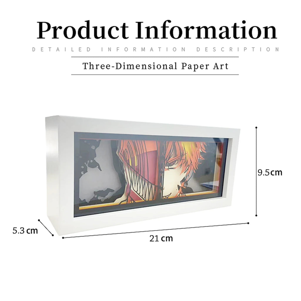 USA Warehouse Dropshipping Demon Slayer  Paper Carving Lamp 3D Anime Light Box Handicrafts Table Decoration Christmas Gift