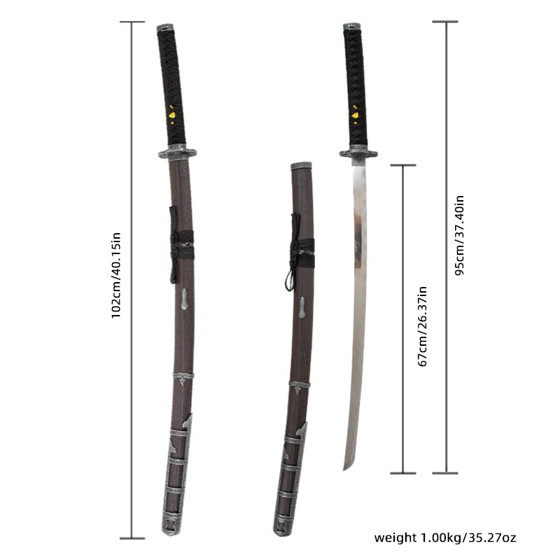 Sekiro Wolf Cosplay Prop Sword, Authentic Kusabimaru Samurai Katana, Non-Sharpened Collectible